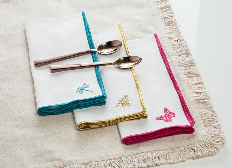 Stitched Butterfly Napkin - Set of 4