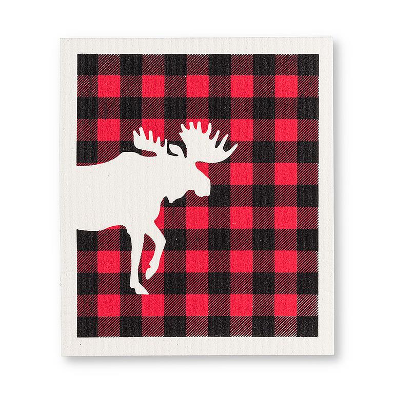 Buffalo Check Moose Dishcloths. Set of 2