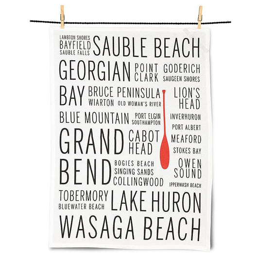Lake Huron Names Kitchen Towel