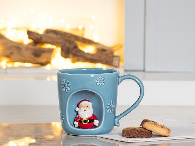 Snowflake Mug with Santa