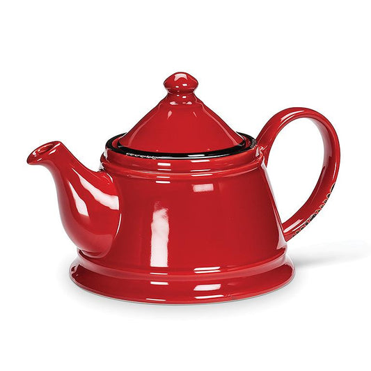 Red Stoneware Teapot