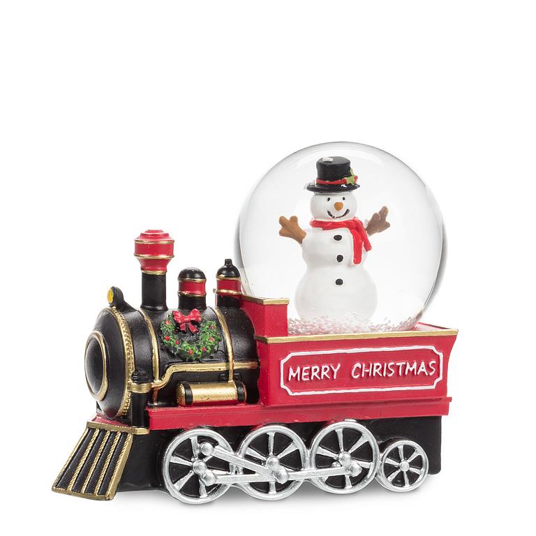 Snowman in Train Snow Globe