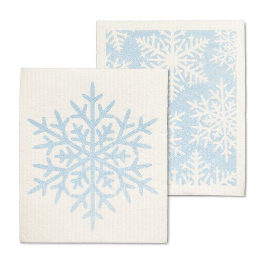 Glitter Snowflake Dishcloths. Set of 2